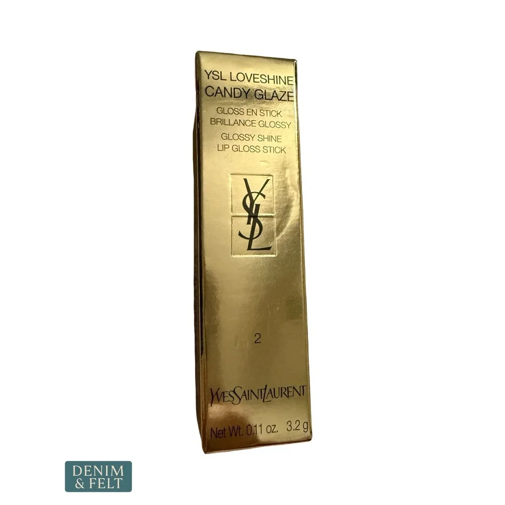 NEW YSL Loveshine Candy Glaze Lip Gloss Stick 2 Healthy Glow Plumper Gold LUXE